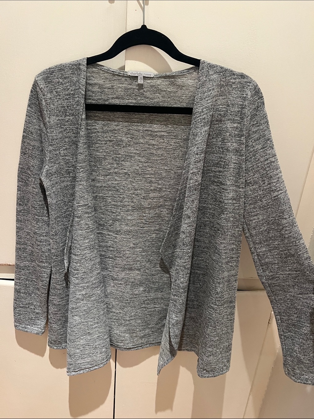 Heather Gray Open Front Cardigan